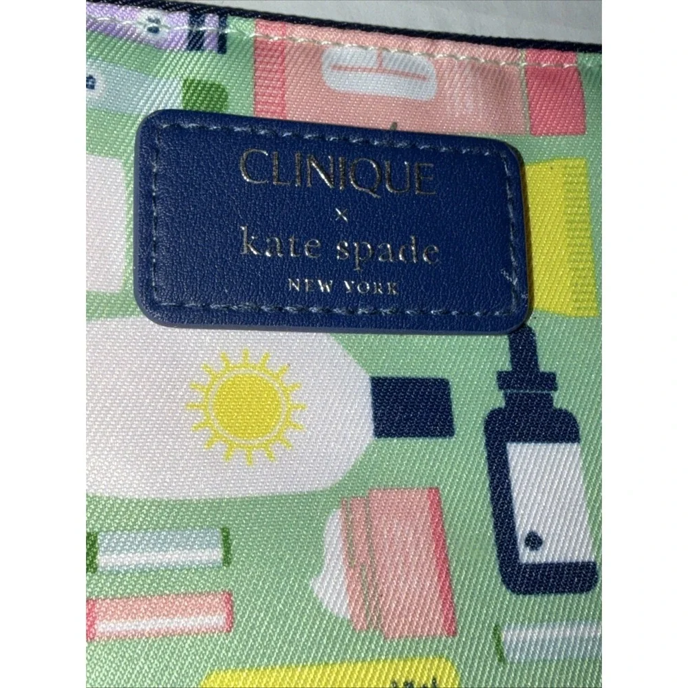 Clinique x Kate Spade New York Cosmetic Makeup Bag Limited Edition Lot Of 2 NWOT